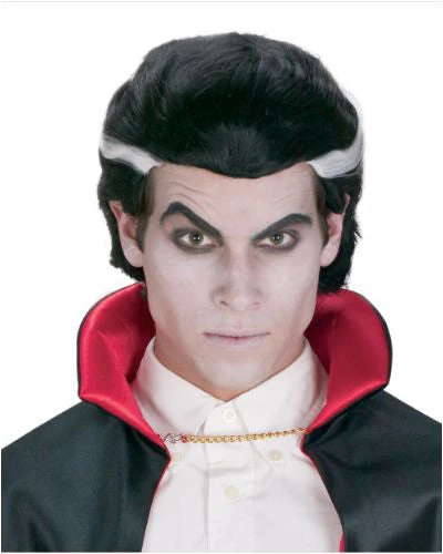 Costume Wigs Classic Vampire | Black/White Halloween Wig By Wicked Wigs