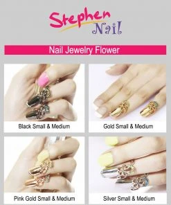 Stephen Nail Jewelry Flower (Medium-Gold)