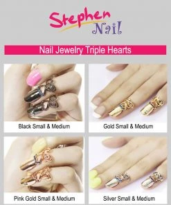 Stephen Nail Jewelry Triple Hearts (Small-Gold)