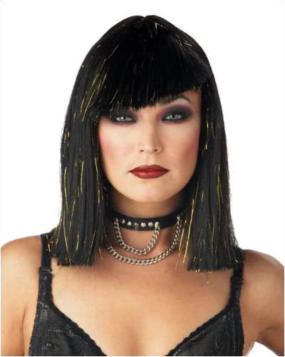 California Costume Wigs Glimmer Glam Black/Gold Costume Wig By California Costumes