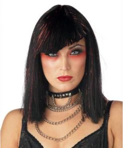 California Costume Wigs Glimmer Glam Black/Red Costume Wig By California Costumes