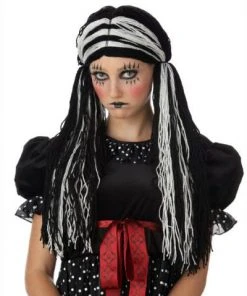 California Costume Wigs Tragedy Ann Black/White Halloween Wig By California Costumes