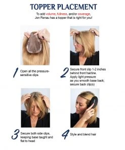 8~12 Inch EasiPart HD XL 12 Inch | Monofilament Clip-in Crown Volumizer Toppers By Jon Renau