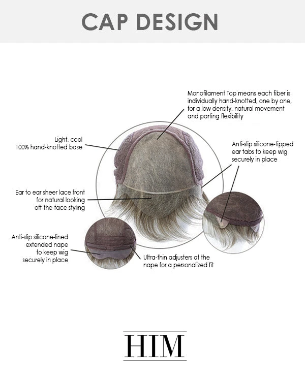 Classic | Average/Large Men's Lace Front & Monofilament Synthetic Wig By HIM