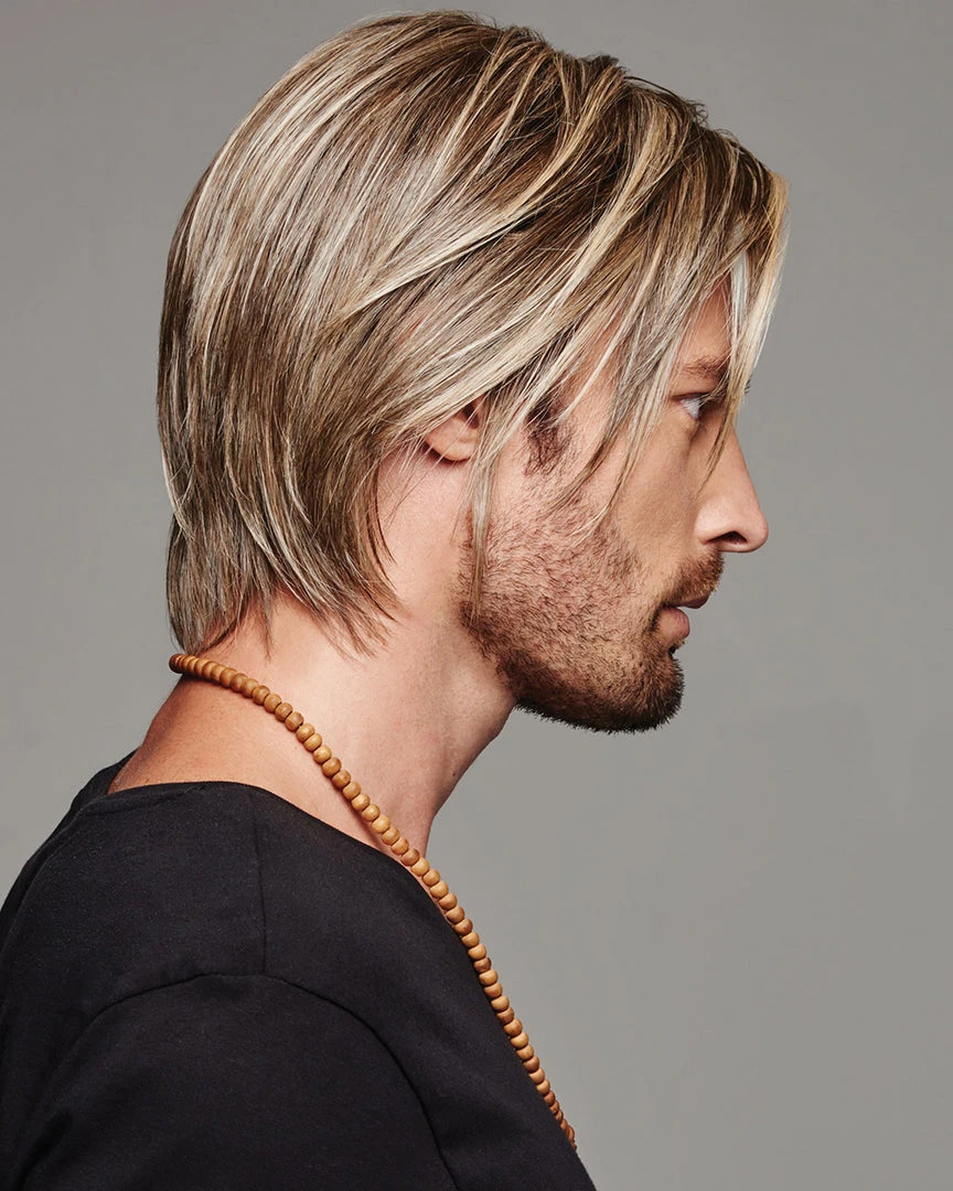 Wigs For Men Daring | Average/Large Men's Lace Front & Monofilament Part Synthetic Wig By HIM