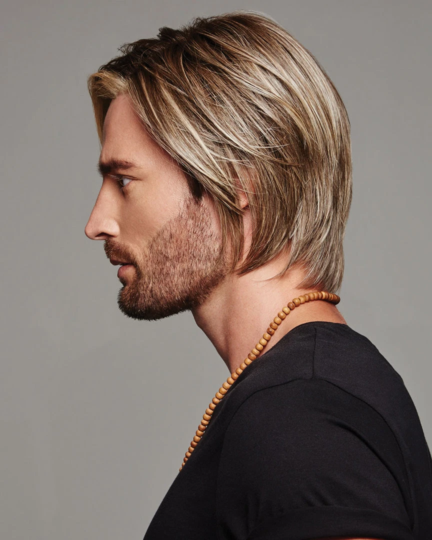 Wigs For Men Daring | Average/Large Men's Lace Front & Monofilament Part Synthetic Wig By HIM