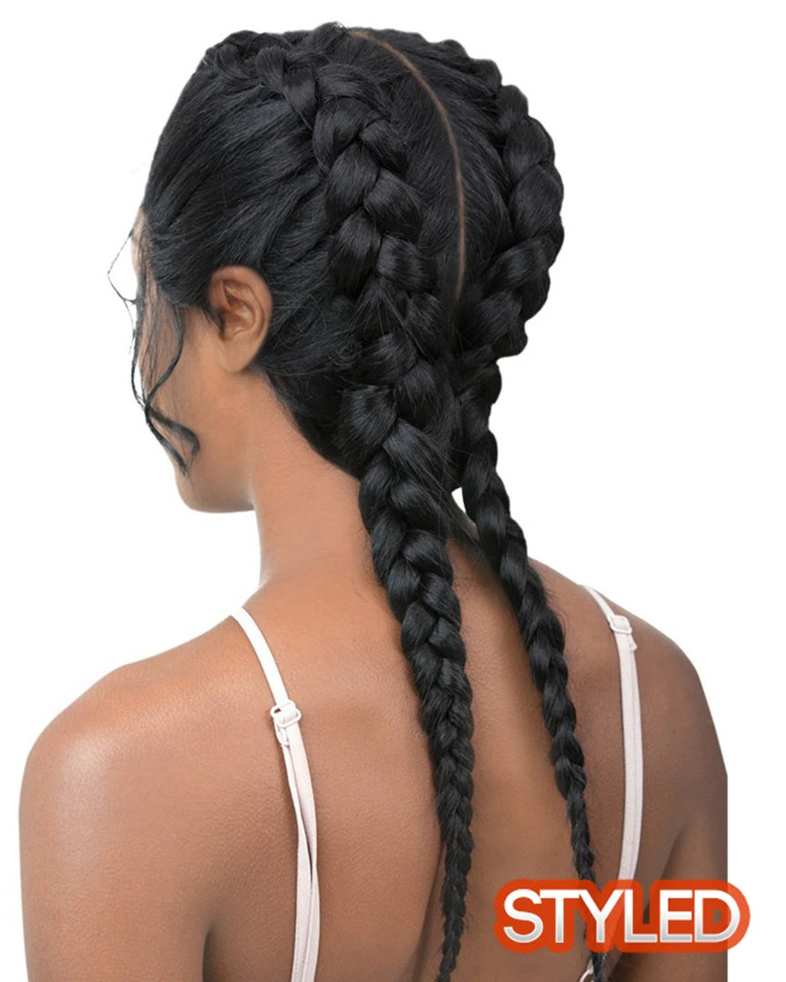 Vixen X Yaki Straight | Lace Front Human Hair Blend Wig By It's A Wig