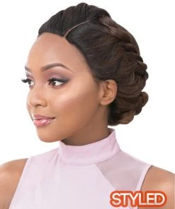 Wigs For Black Women Vixen Y Yaki Straight | Lace Front Human Hair Blend Wig By It's A Wig