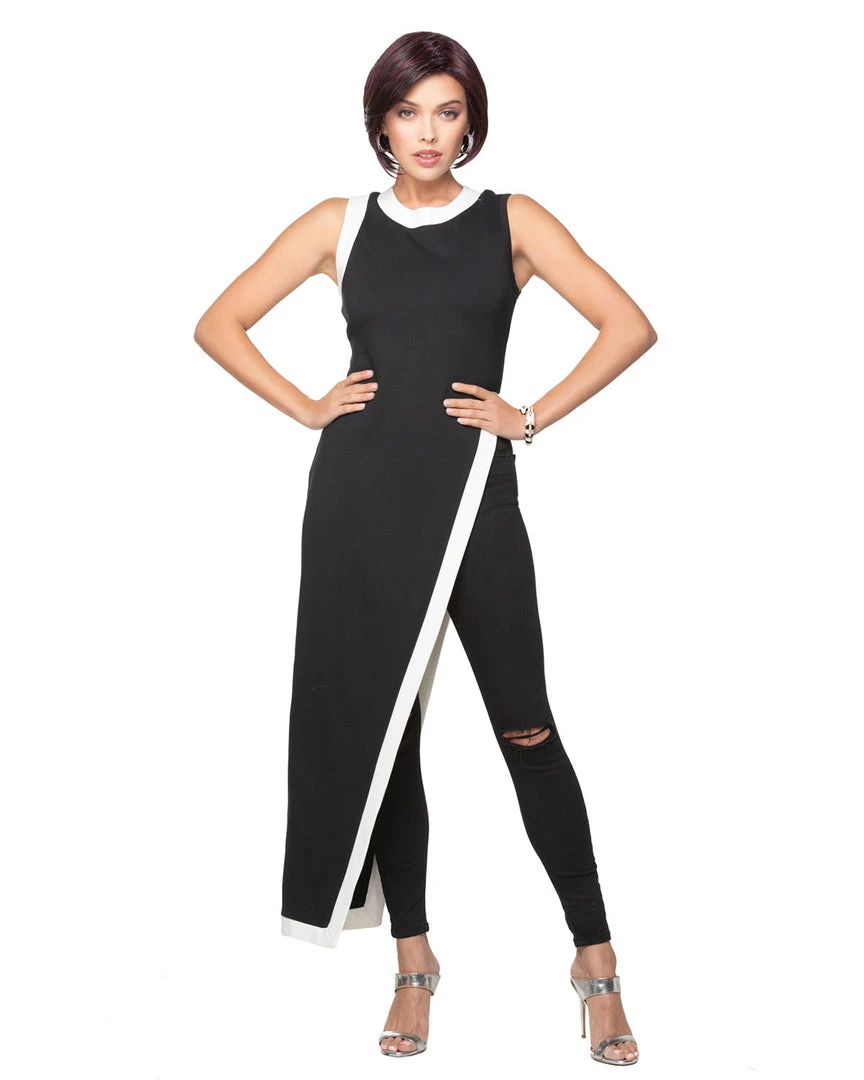 Wigs For Women Angled Bob | Lace Front & Monofilament Part Synthetic Wig By TressAllure